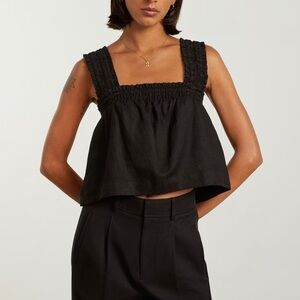 Black Everlane smocked cami